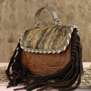 Brown and Tan Leather Women's Bag